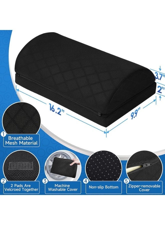 CushZone مسند قدمين قابل للتعديل من الإسفنج، يوضع تحت المكتب في العمل، مناسب للمكتب، العمل، الألعاب، الكمبيوتر، هدية، ملحقات المكتب المنزلي، لتخفيف آلام الظهر والورك (أسود) - Image 2